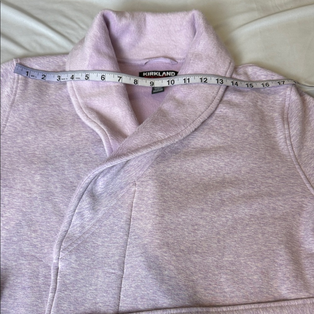 Kirkland Signature Robe Lilac Purple Fleece Lined Housecoat Pajamas Women's Sz M - Picture 10 of 14